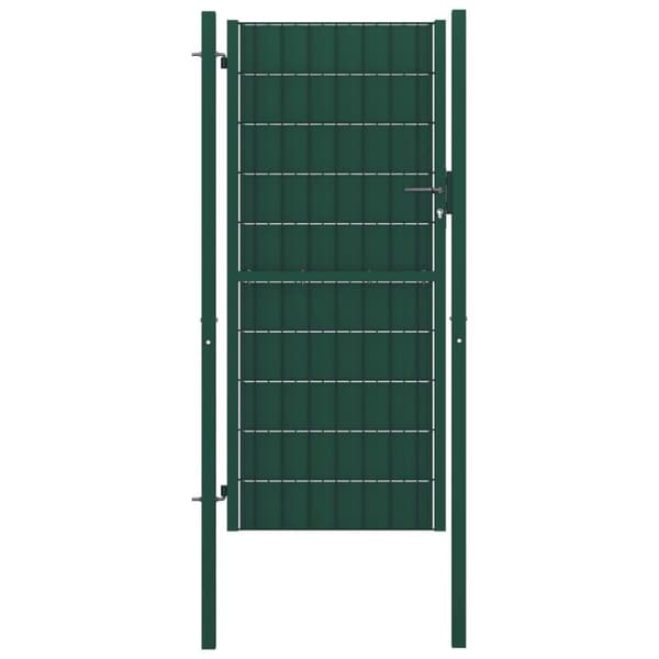 vidaXL Pihaportti PVC ja teräs 100x204 cm vihreä
