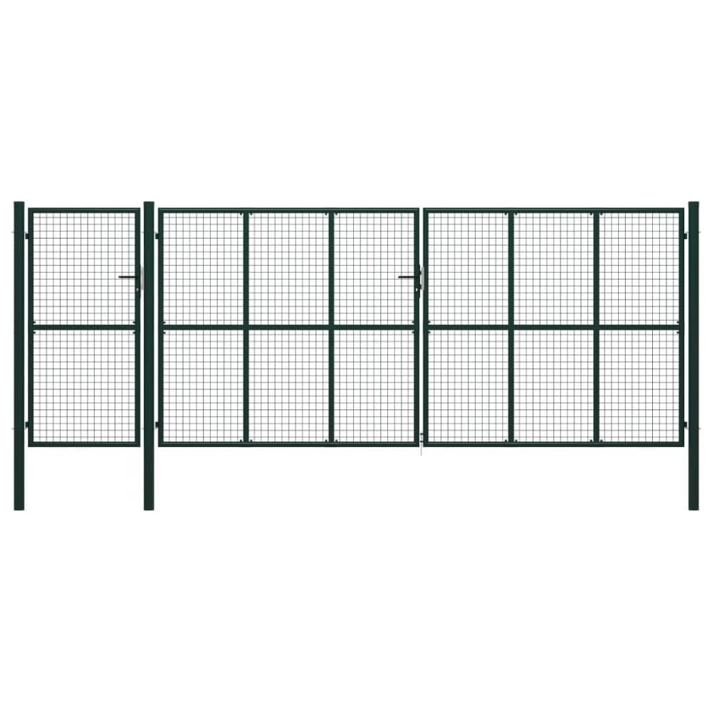 vidaXL havelåge 500 x 175 cm stål grøn