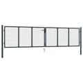 Miniatyrbillede 2 af 6: vidaXL havelåge i trådnet 400x125 cm galvaniseret stål grå