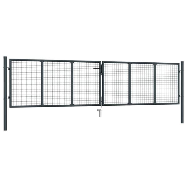 vidaXL Hageport netting galvanisert stål 400x125 cm grå