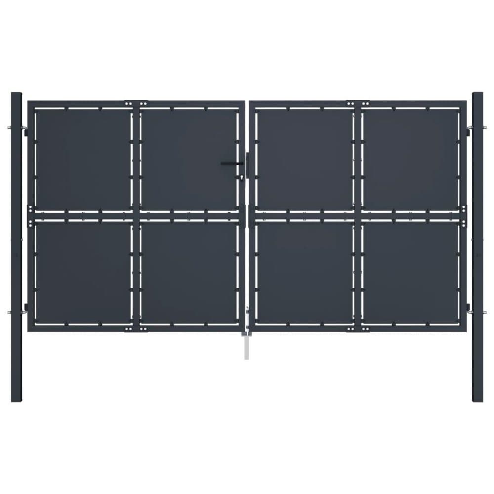vidaXL Trädgårdsgrind stål 300x175 cm antracit