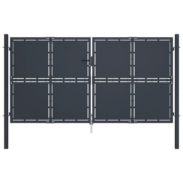 vidaXL Trädgårdsgrind stål 300x175 cm antracit