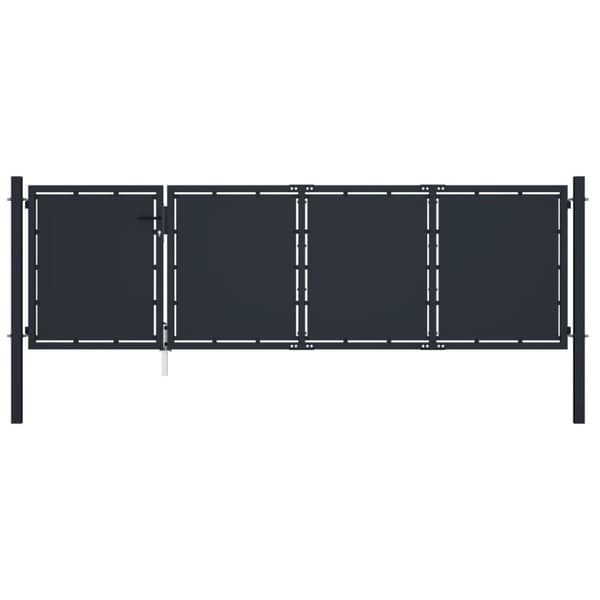 vidaXL Puutarhaportti teräs 350x75 cm antrasiitti
