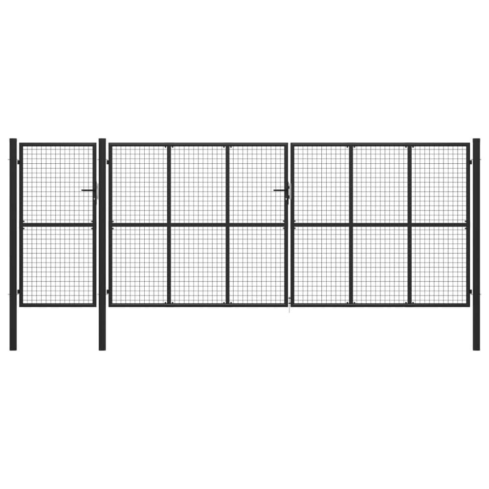 vidaXL Puutarhaportti teräs 500x200 cm antrasiitti