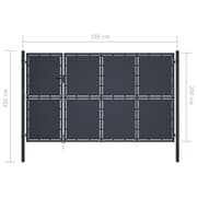 vidaXL Puutarhaportti teräs 350x200 cm antrasiitti