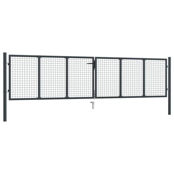 vidaXL Nätgrind för trädgård galvaniserat stål 400x150 cm grå