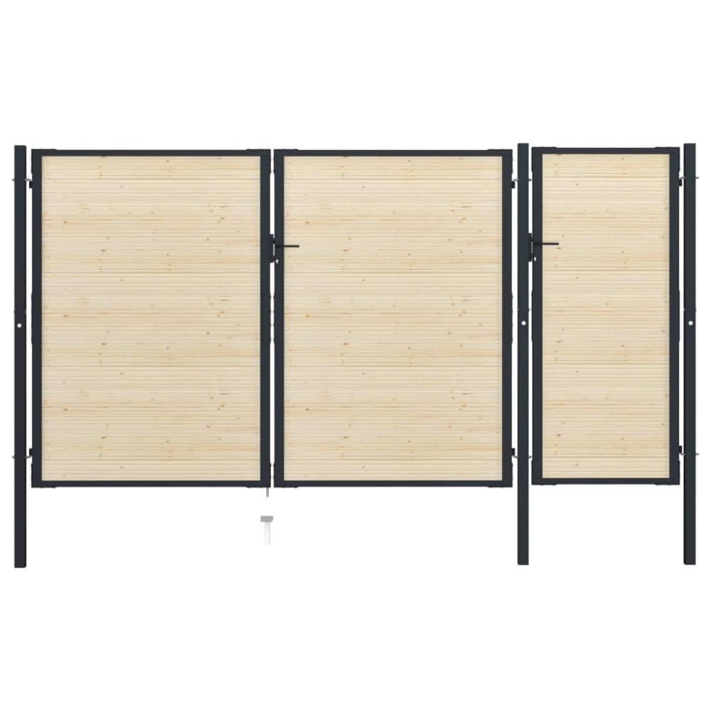 vidaXL Aitaportti teräs ja kuusi 413x250 cm