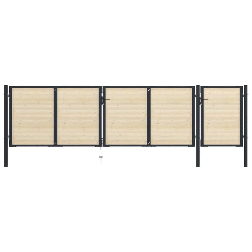 vidaXL hegnslåge 513x175 cm stål og nåletræ