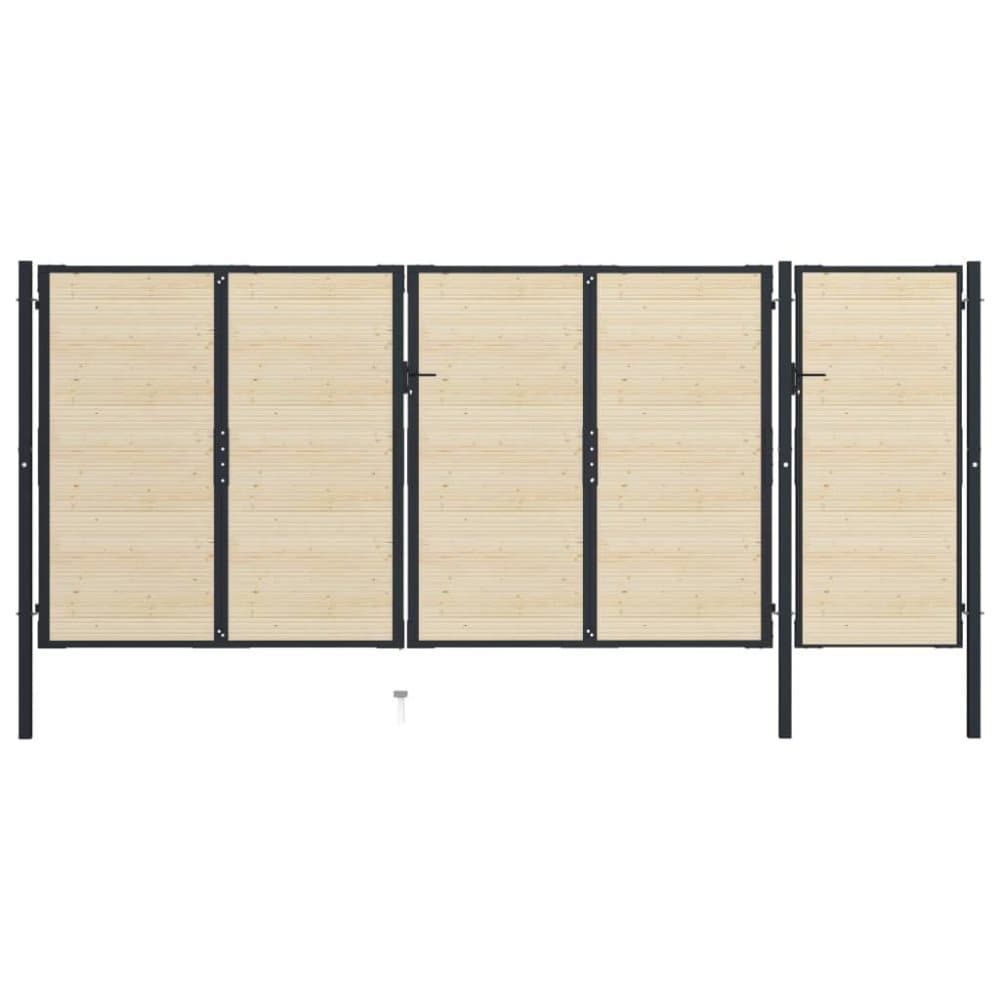vidaXL Aitaportti teräs ja kuusi 513x250 cm