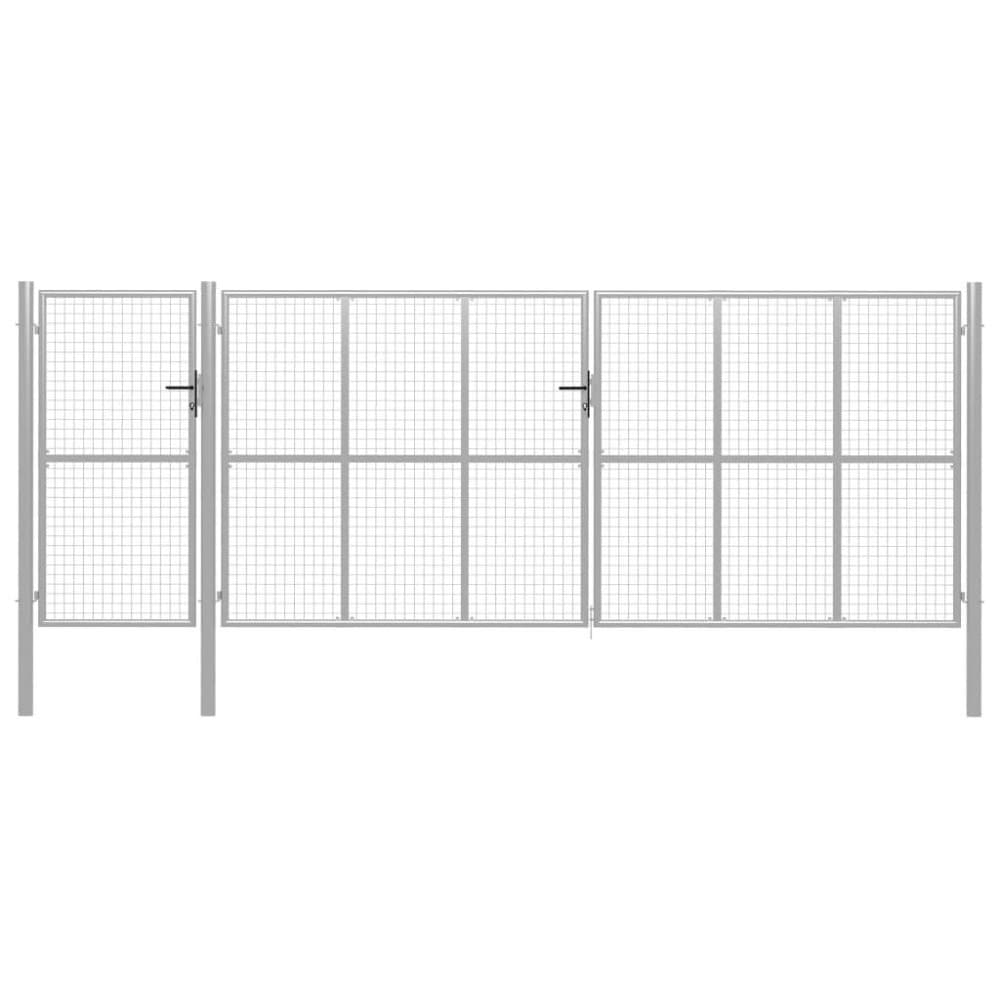 vidaXL havelåge 500 x 175 cm stål sølvfarvet