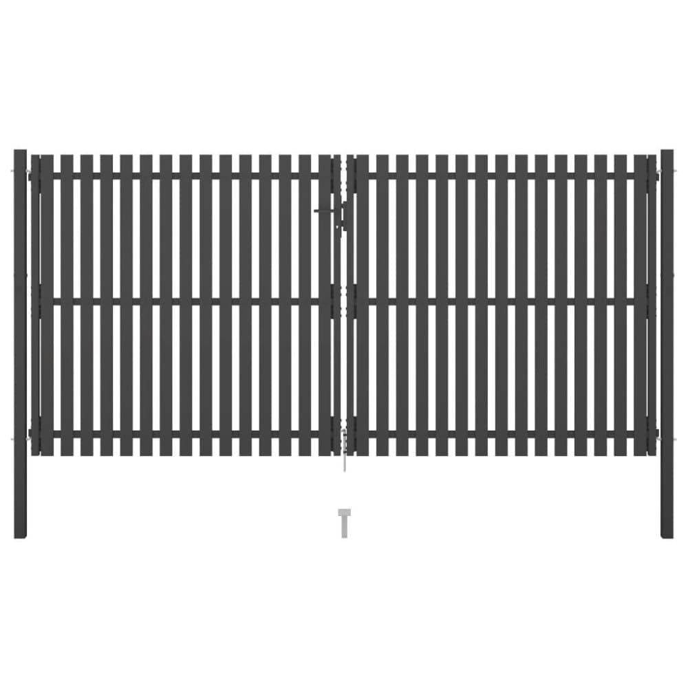 vidaXL Trädgårdsgrind stål 4x2,25 m antracit
