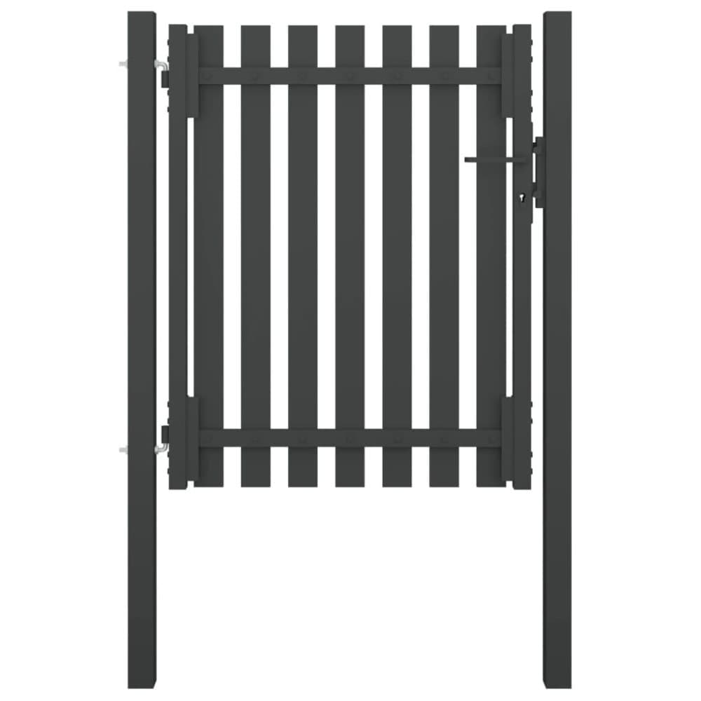 vidaXL Trädgårdsgrind stål 1x1,5 m antracit