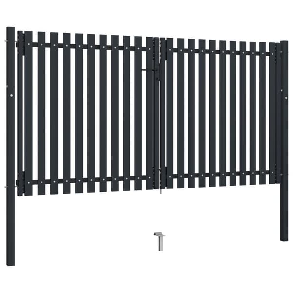vidaXL dobbelt hegnslåge 306x200 cm stål antracitgrå
