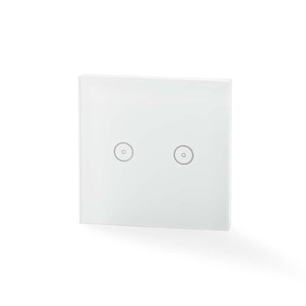 Nedis SmartLife Vægkontakt | Wi-Fi | Dobbelt | Vægbeslag | 1000 W | Android™ / IOS | Glas | Hvid