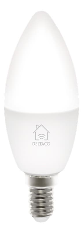 DELTACO SMART HOME LED-lampa, E14, WiFI, 4,5W, 2700K-6500K, dimbar, vit
