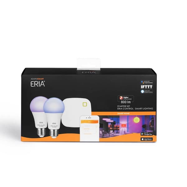 Adurosmart Kit Lampa E27 RGB Dimbar Zigbee 2-pack