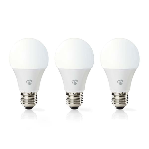 Nedis SmartLife LED-Pære | Wi-Fi | E27 | 806 lm | 9 W | Varm til kølig hvid | 2700 - 6500 K | Android™ / IOS | Pære | 3 stk
