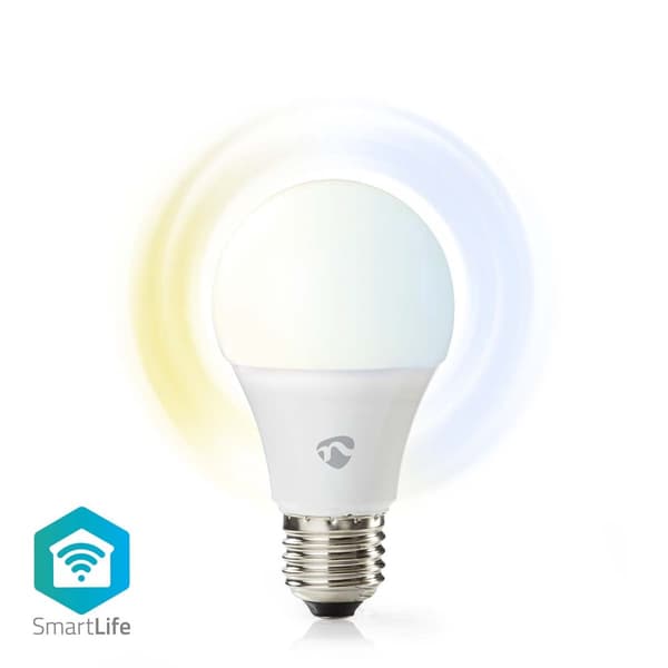 Nedis SmartLife LED-Lampor | Wi-Fi | E27 | 806 lm | 9 W | Varm till cool vit | 2700 - 6500 K | Android™ / IOS | Glödlampa | 1 st