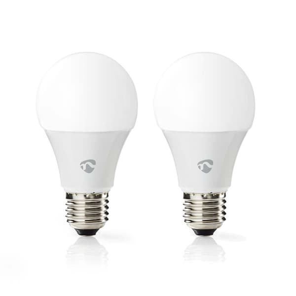 Nedis SmartLife Full Färg Glödlampa | Wi-Fi | E27 | 806 lm | 9 W | RGB / Varm till cool vit | 2700 - 6500 K | Android™ / IOS | Glödlampa | 2 st