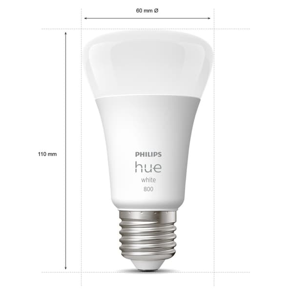 Philips Hue White A60 E27 2-pack