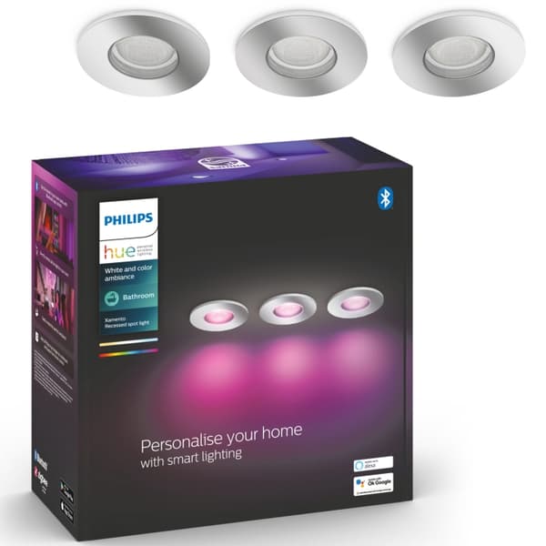 Philips Hue Xamento innfelt spotbelysning for baderom 3stk krom