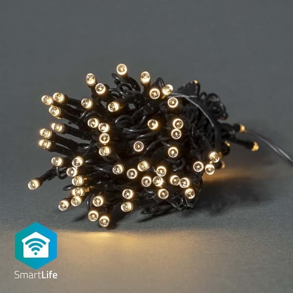 Nedis SmartLife Jouluvalot | Nauha | Wi-Fi | Lämmin Valkoinen | 50 LED's | 5.00 m | Android™ / IOS