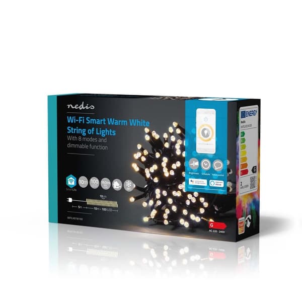 Nedis SmartLife Julelys | Streng | Wi-Fi | Varm Hvit | 100 LED's | 10.0 m | Android™ / IOS