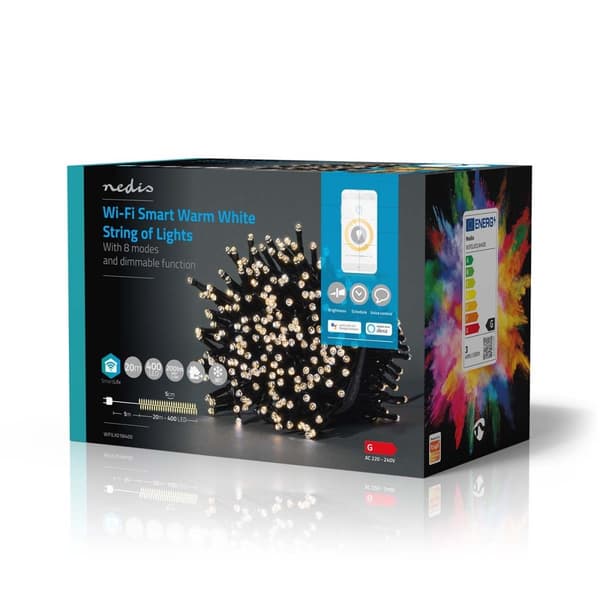 Nedis SmartLife Julelys | Streng | Wi-Fi | Varm Hvit | 400 LED's | 20.0 m | Android™ / IOS