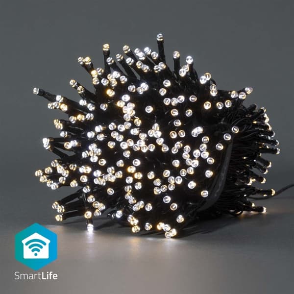 Nedis SmartLife jluelys | Snor | Wi-Fi | Varm til kølig hvid | 400 LED's | 20.0 m | Android™ / IOS Hvid