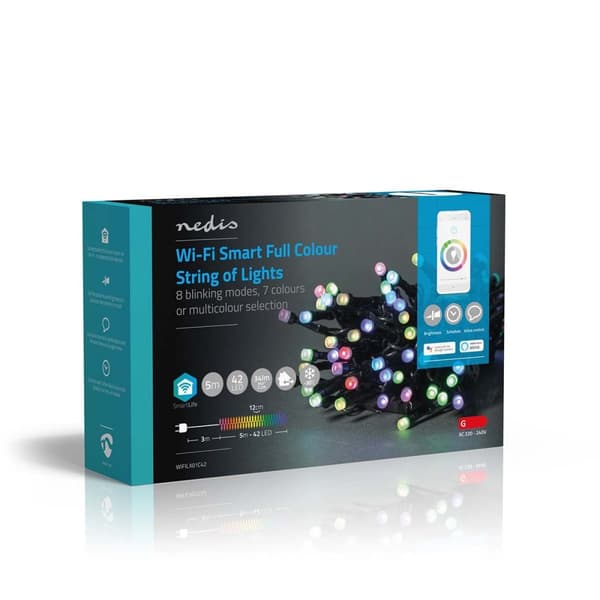 Nedis SmartLife Julbelysning | Sträng | Wi-Fi | RGB | 42 LED's | 5.00 m | Android™ / IOS