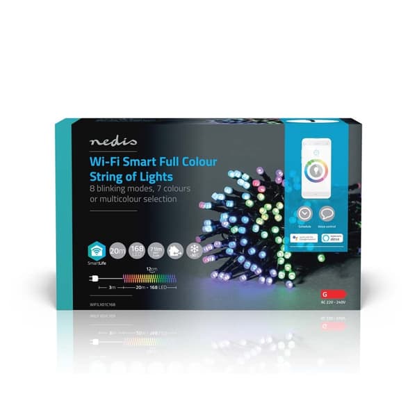 Nedis SmartLife Julbelysning | Sträng | Wi-Fi | RGB | 168 LED's | 20.0 m | Android™ / IOS
