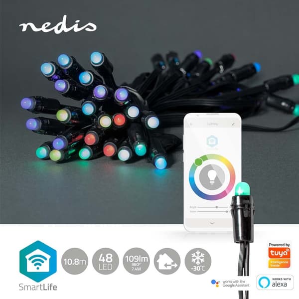 Nedis SmartLife Julbelysning | Festljus | Wi-Fi | RGB | 48 LED's | 10.80 m | Android™ / IOS