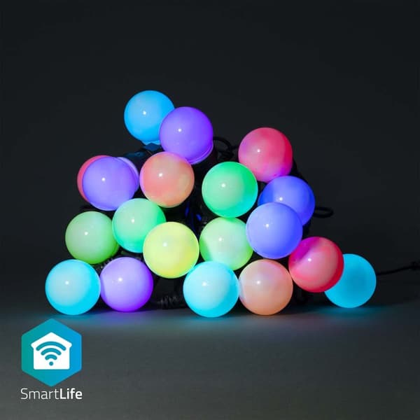 Nedis SmartLife Dekorativa Lampor | Festljus | Wi-Fi | RGB / Vit | 20 LED's | 10 m | Android™ | Glödlampediameter: 50 mm