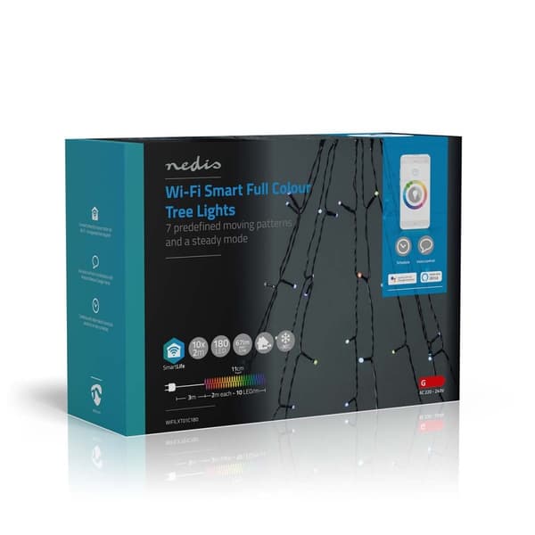 Nedis SmartLife Julelys | Tre | Wi-Fi | RGB | 180 LED's | 10 x 2 m | Android™ / IOS