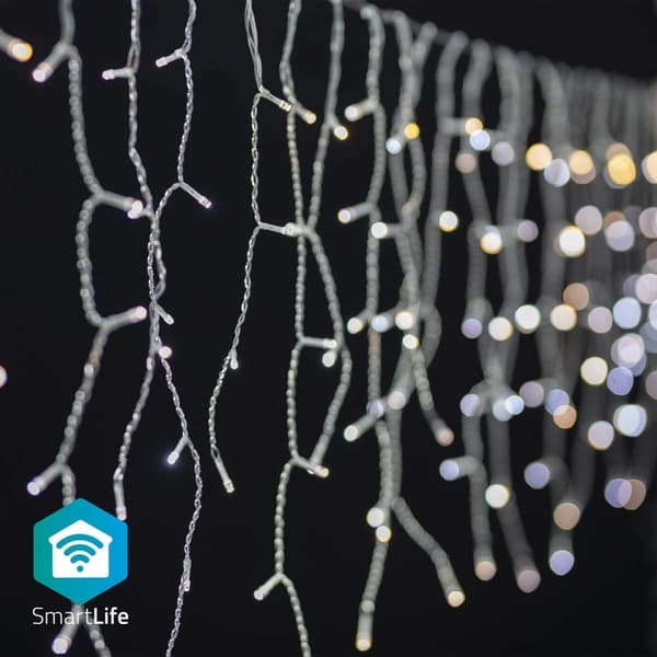 Nedis SmartLife Julbelysning | Istapp | Wi-Fi | Varm till cool vit | 400 LED's | 8.00 m | Android™ / IOS Vit