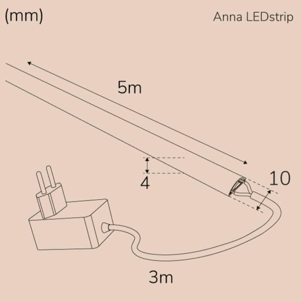 Llitt Anna Ledstrip-sett COB-LED Milky IP65 5 meter 3000K???