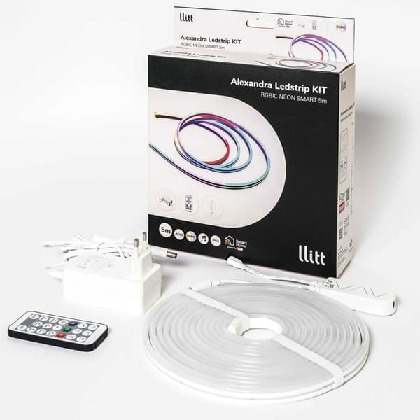 Llitt Alexandra Ledstrip kit RGBIC Neon Smart Tuya WiFi 5m