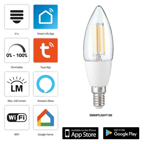 Alecto SMARTLIGHT130 Smart glödlampa med Wi-Fi