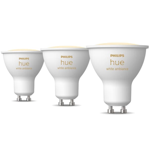 Philips Hue Hvit Ambiance GU10 400lm 3-pakning