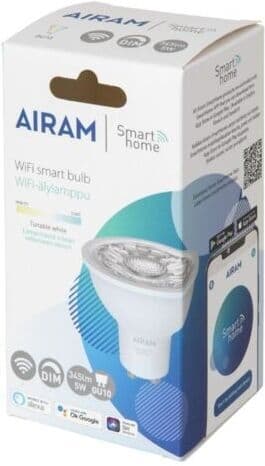 Airam SmartHome spotlight, GU10, 345 lm, justerbar hvid, WiFi