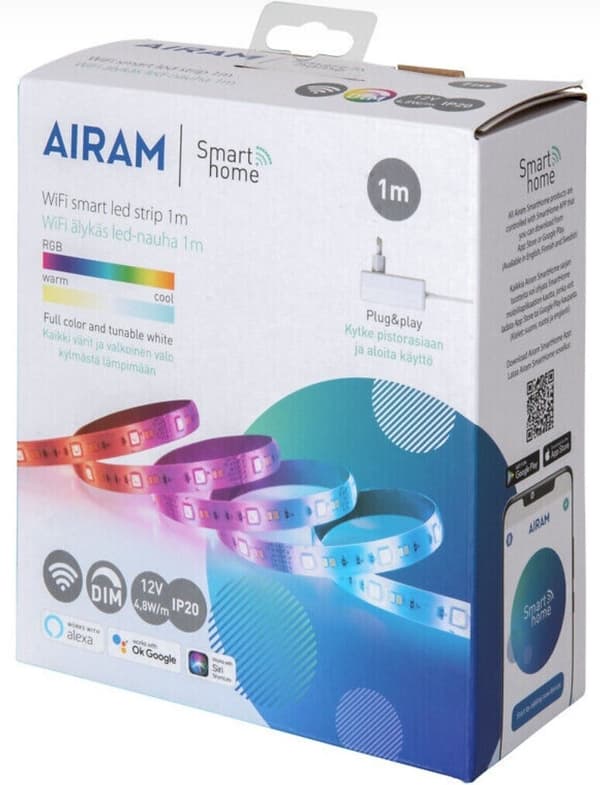 Airam SmartHome Strip -LEDnauha 1 m, 12 V, RGBW