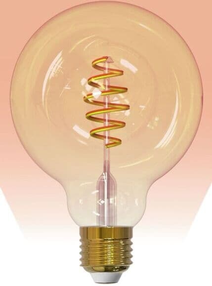 Airam SmartHome Globe 95 -älylamppu, E27, amber, 350lm, 1800-3000K, WiFi