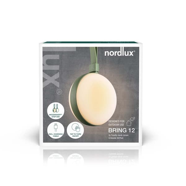 Nordlux Bring To-Go 12 Paristovalo Valkoinen/vihreä