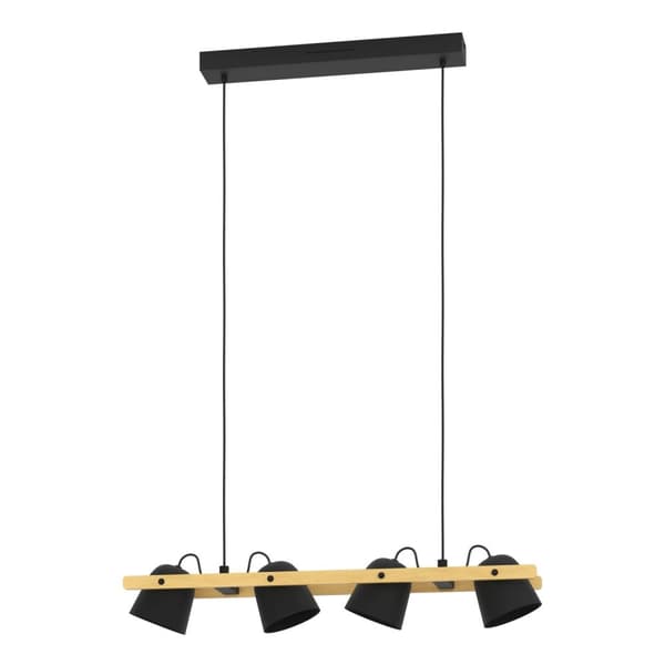 Eglo Hornwood-Z pitkä pöytäriippuvalaisin luonnollinen ja musta L78 - RGB + TW - Zigbee, Bluetooth