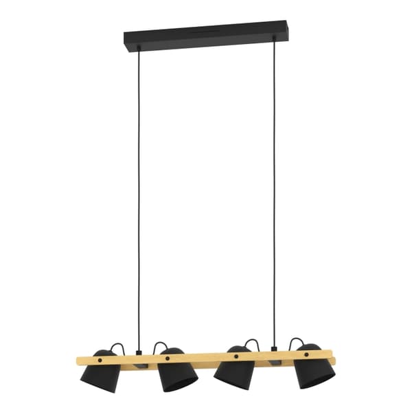 Eglo Hornwood-Z Taklampa natur och svart L78 - RGB + TW - Zigbee, Bluetooth Svart, Brun