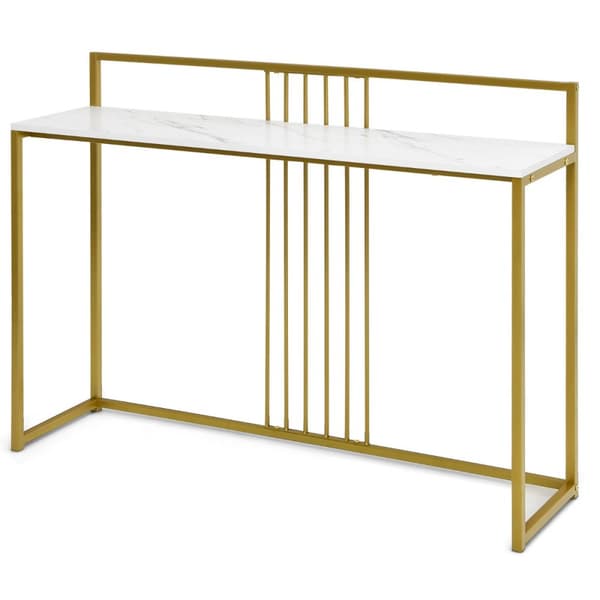 Konsolbord, 120x32.5x88 cm, Hvid og Guld