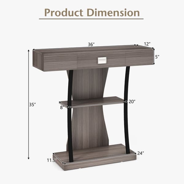 Konsolbord, 36x12x35 tum, Rustik Brun
