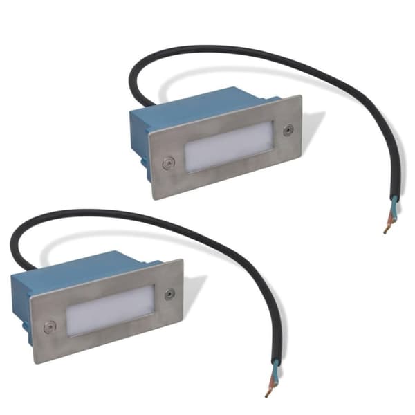 vidaXL 2 Sænkede LED trappelys 44 x 111 x 56 mm