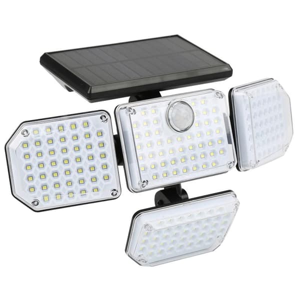 4 Hoveder Solar Motion Sensor PIR væglampe med 3 lystilstande