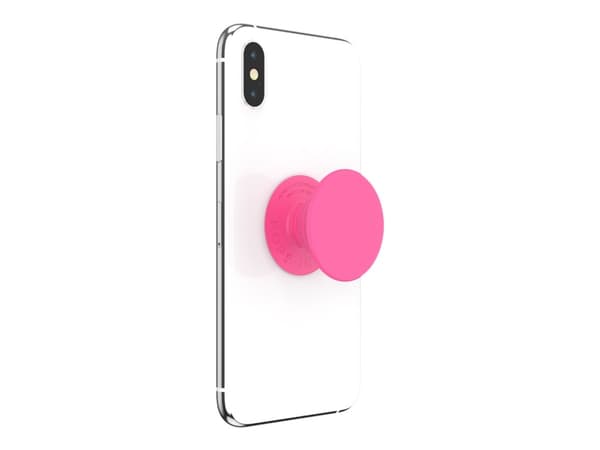 PopSockets PopGrip - Fingergrepp/vikbart ställ för mobiltelefon - neonrosa